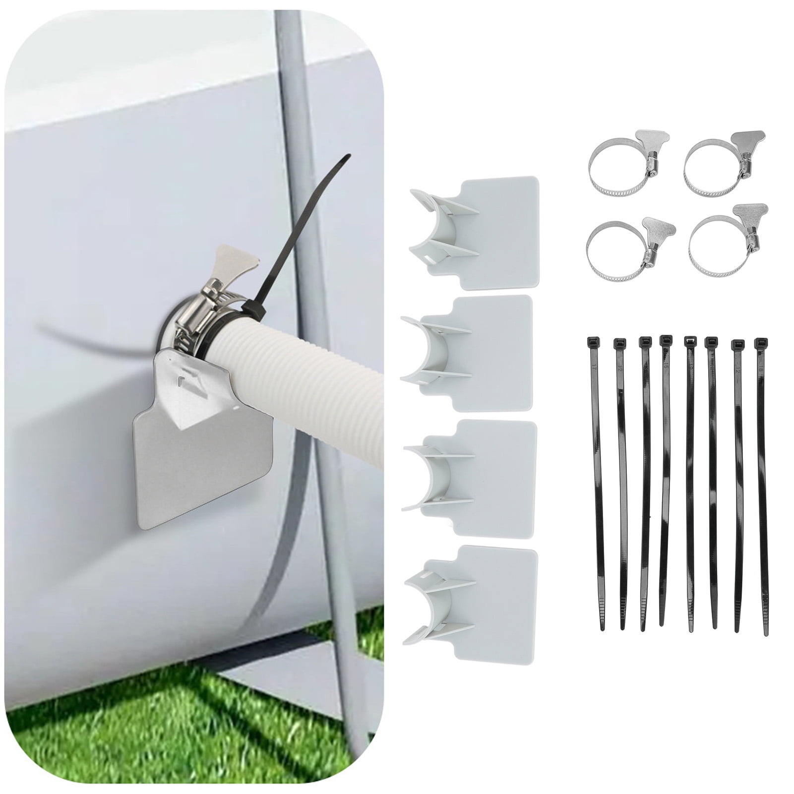 Pool Pipe Holder, 4 Sets Cable Ties Pool Hose Holder For Bathtubs For