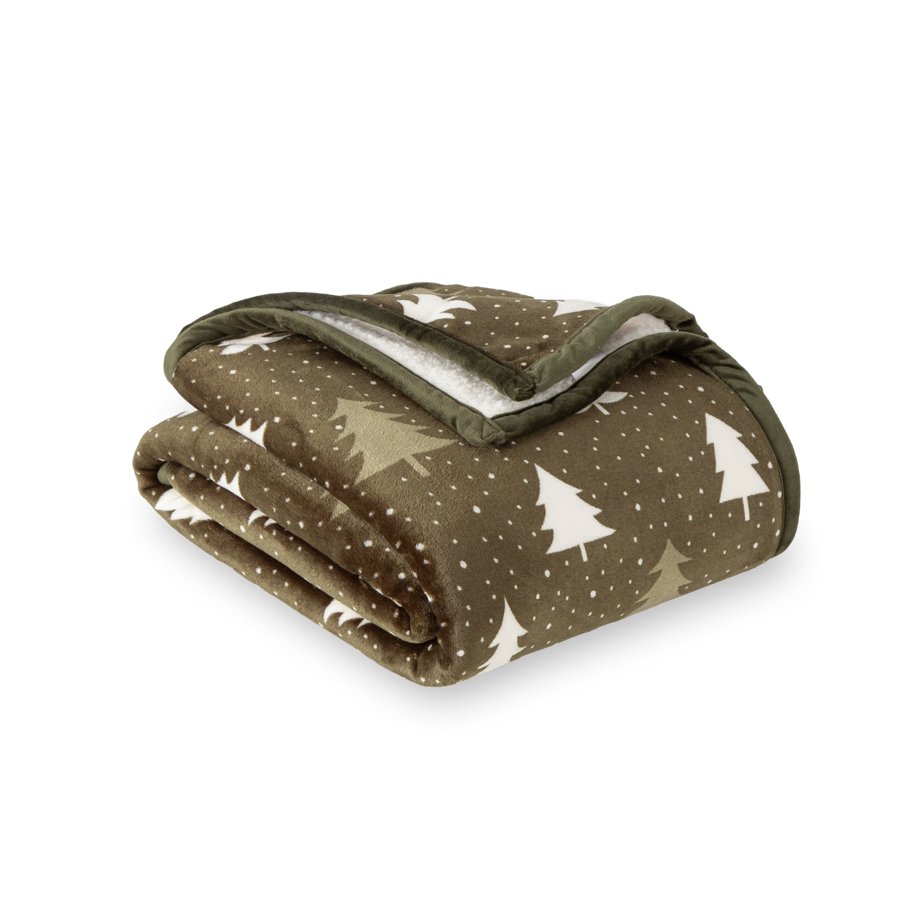 Better Homes & Gardens  Printed VelvetLoftTM Reverse  Faux Shearling Adult Throw, 50”  x 60”, Sea Turtle Trees