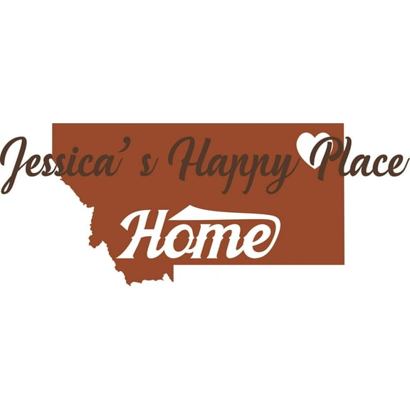 USA State Map Montana Billings Customized Wall Decal - Custom Vinyl Wall Art - Personalized Name - Baby Girls Boys Kids Bedroom Wall Decal Room Decor Wall Stickers Decoration Size (zzxzz inch)