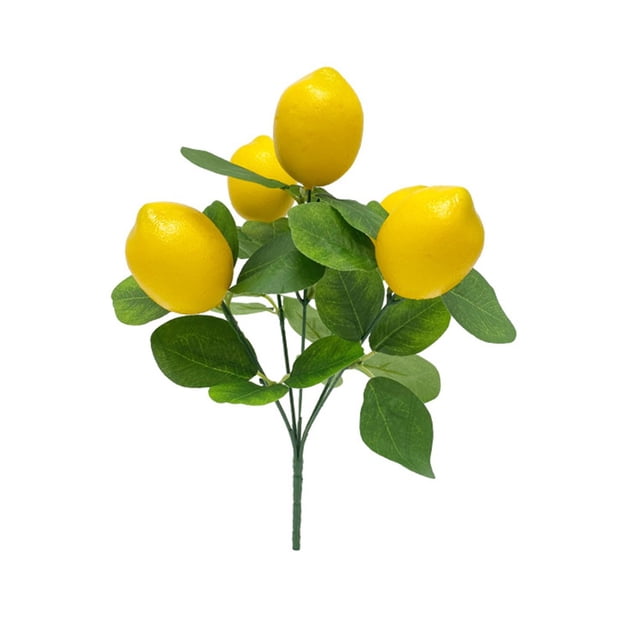 Artificial Lemon Bunch Spring Green Plant Cuttings Decorative Artificial Lemons