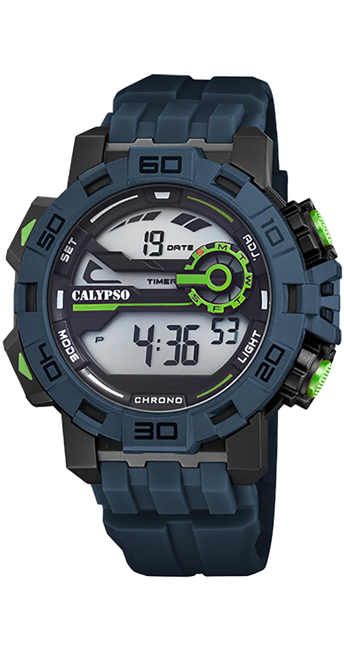Calypso Chronograph Herren Armbanduhr grün/schwarz Alarm Datum K5814/1