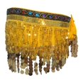 thumbnail image 1 of Falda de danza del vientre con pañuelo para la cadera, ideal para bodas y fiestas. Música para mujeres. Amarillo, 1 of 9