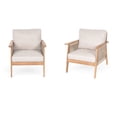 thumbnail image 5 of Outdoor Acacia Wood and Rope Patio Chair with Cushions (Set of 2), 5 of 6