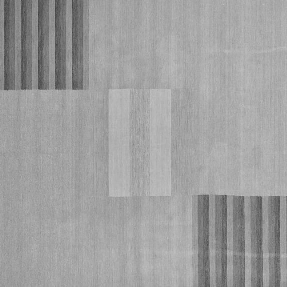 Ahgly Company Indoor Square Abstract Gray Modern Area Rugs, 5' Square