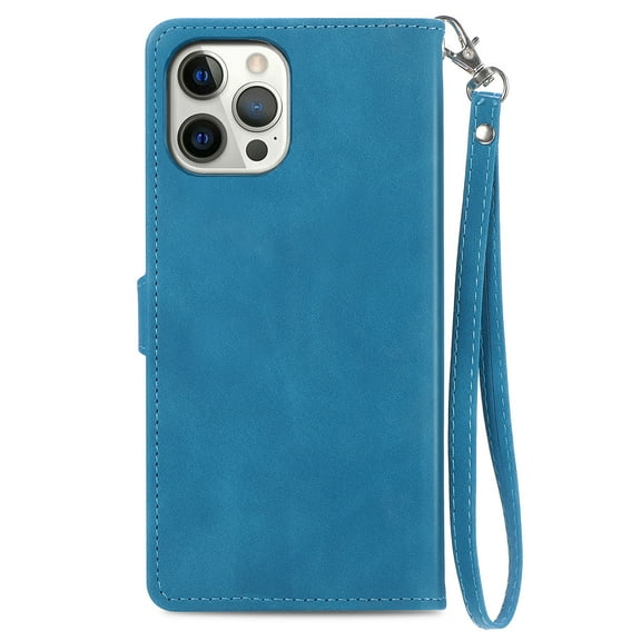 Allytech Wallet Case Compatible with iPhone 13 Pro , PU Leather Flip Case with Card Holders RFID Blocking Stand Shockproof TPU Inner Shell Phone Cover for iPhone 13 Pro,Blue