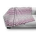 thumbnail image 3 of Pale Pink Soft Flannel Fleece Throw Blanket, Chevron Zigzag Pattern Twisted Parallel Lines in Vibrant Tones Graphic, Cozy Plush for Indoor and Outdoor Use, 50" x 60", Magenta White, by Ambesonne, 3 of 6