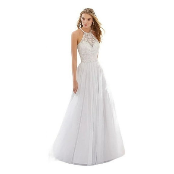 Sleeveless Halter Neckline Bodycon Wedding Dress