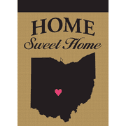 Magnolia Garden Flags M010072 Ohio Home Sweet Home Burlap Garden Flag
