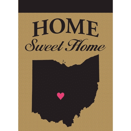 Magnolia Garden Flags M010072 Ohio Home Sweet Home Burlap Garden Flag