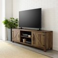 thumbnail image 1 of Pemberly Row Meuble Télé Console de Style Ferme avec Porte de Grange de 70 Pouces en Chêne Rustique, 1 of 4