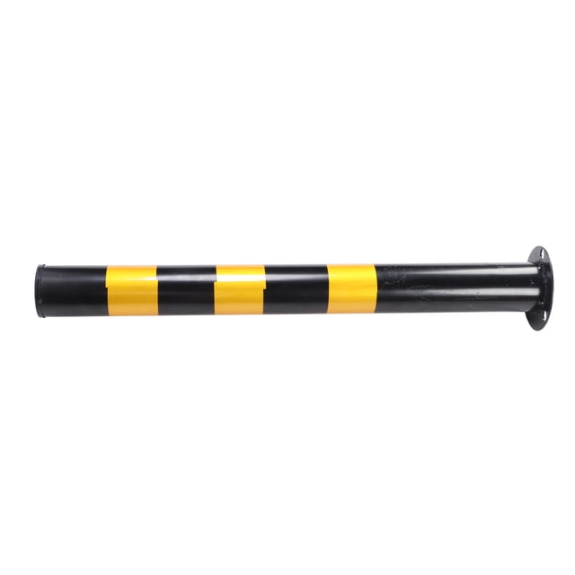 Safety Bollard Post Sturdy Steel Pipe, Bright Warning Color, Rounded Edges for Hazard Warning, Traffic Control, Crowd Control for Various Situations with 4 Anchor Bolts,