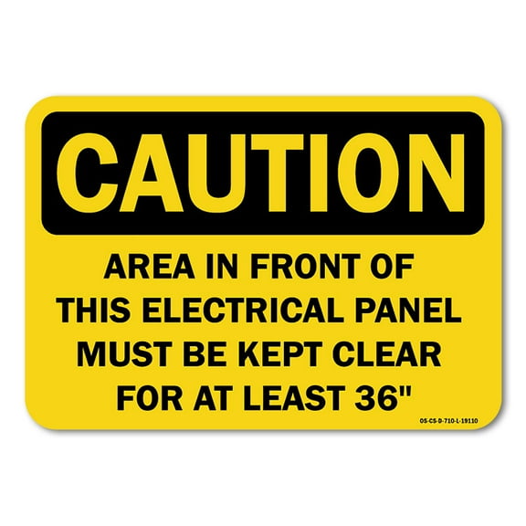 OSHA Caution Decal - Area In Front Of This Electrical Panel Must Be Kept Clear For At Least | Decal | Protect Your Business |  Made in the USA