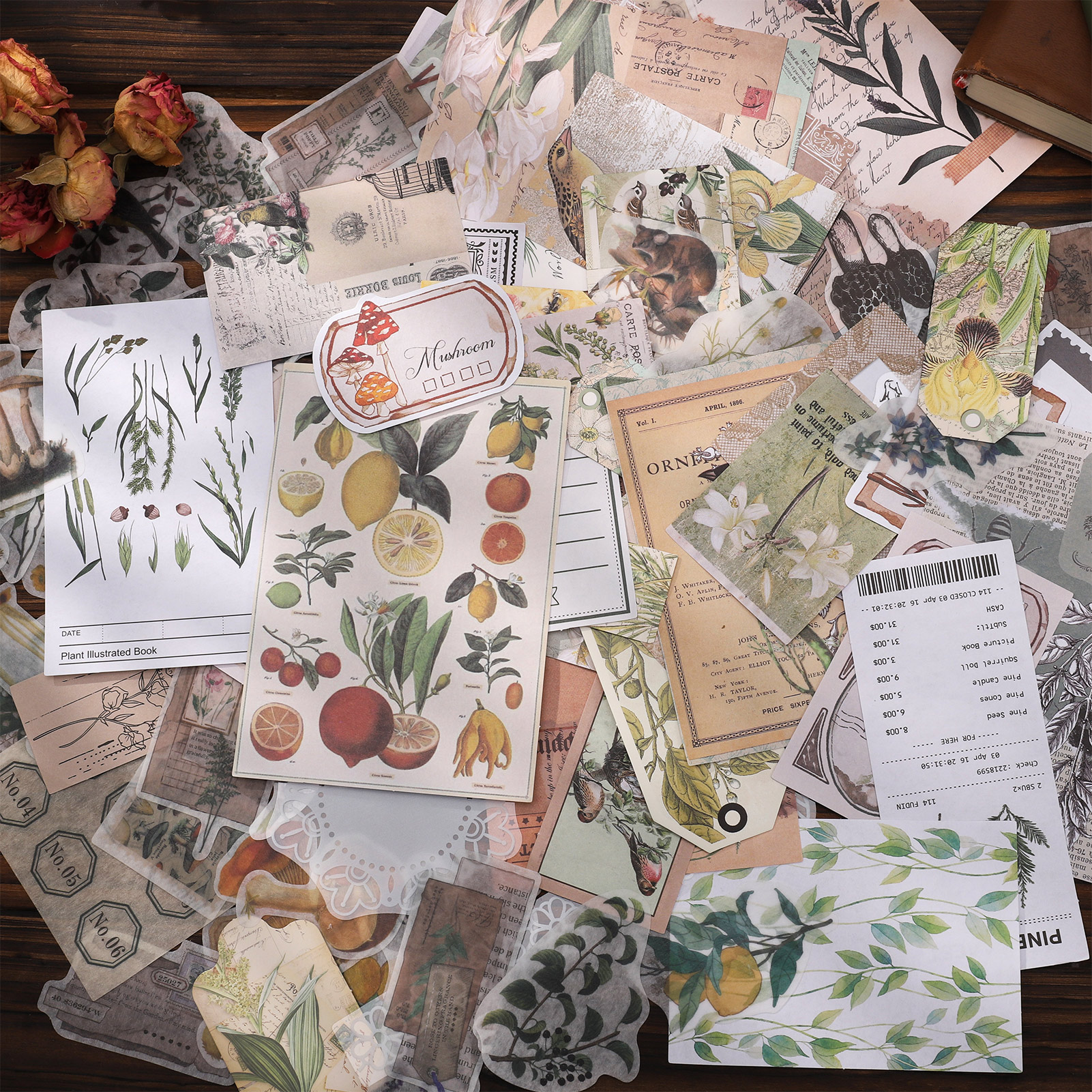 Abaima 260-Piece Vintage Scrapbooking Stickers & Paper Set photo 6