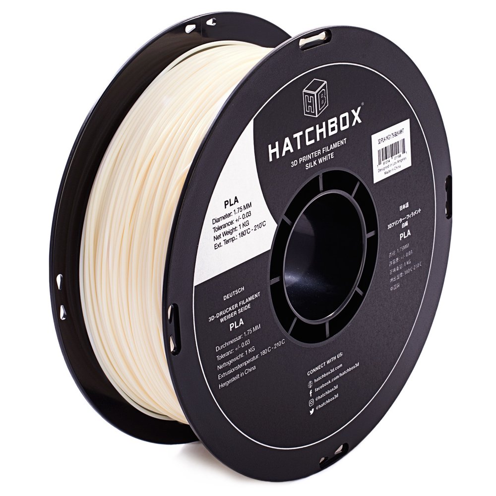HATCHBOX Silk PLA 3D Printer Filament, Dimensional Accuracy +/ 0.03 mm, 1 kg Spool, 1.75 mm