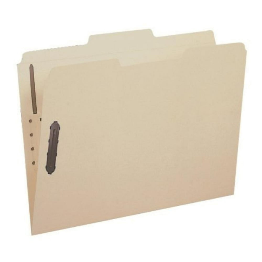 Fastener File Folder, 2 Fasteners, Reinforced 1/3Cut Tab, Letter Size, Manila, 12 per Pack
