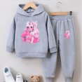 thumbnail image 2 of Zuwimk 2 Pcs Boys Girls Clothes Sweatsuit Set Color Blocked Hoodie Top and Jogger Pants for Kids Fall Winter Spring Outfits(Grey,2-3 Years), 2 of 4