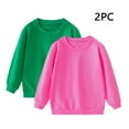 thumbnail image 2 of AHTJRT 2 Pack Kids Sweatshirt Cotton Comfy Long Sleeve Round Neck Pullover Shirts Casual Fall Winter Workout Loungwear Basic Tee Tops Hot Pink#03 8-9 Years, 2 of 8