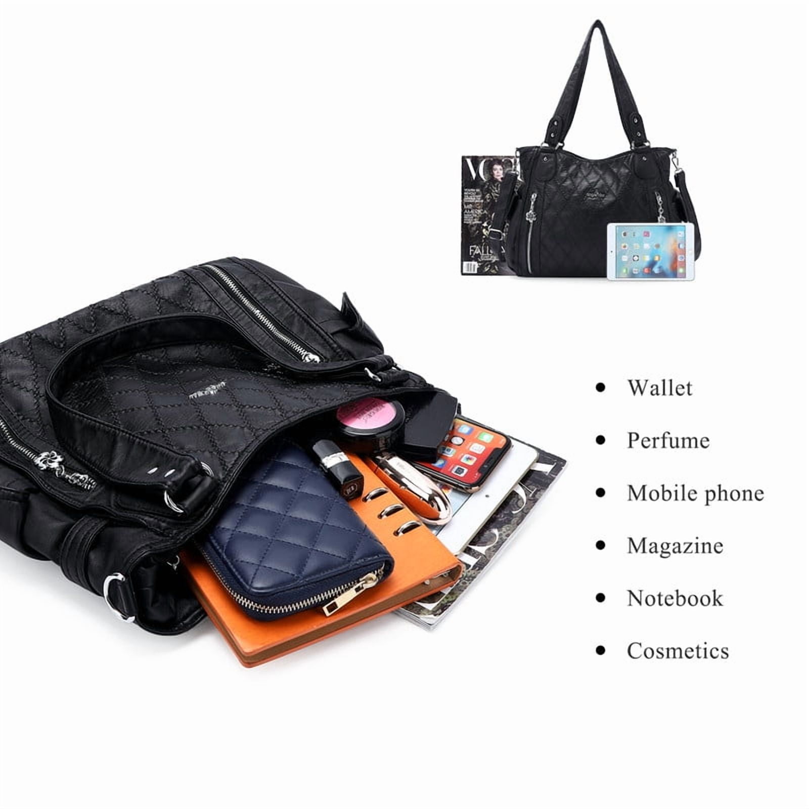 Angel Kiss Handbags for Womens Top-Handle Hobo Purse Roomy Casual Shoulder Bags PU Tote Satchel Purse for Womens