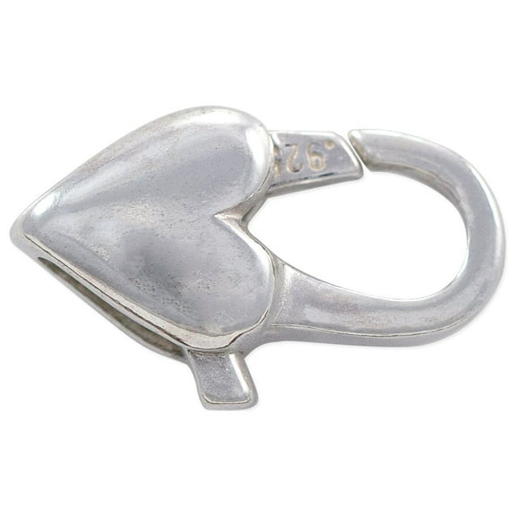 JewelrySupply Heart Clasp 14x7mm Sterling Silver (1-Pc)