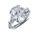thumbnail image 3 of Lafonn Classic Sterling Silver Platinum Plated Lassire Simulated Diamond Ring (5.75 CTTW), 3 of 5