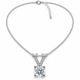 thumbnail image 6 of 14K White Gold Plated Solitaire CZ Pendant Necklace for Women, 6 of 7