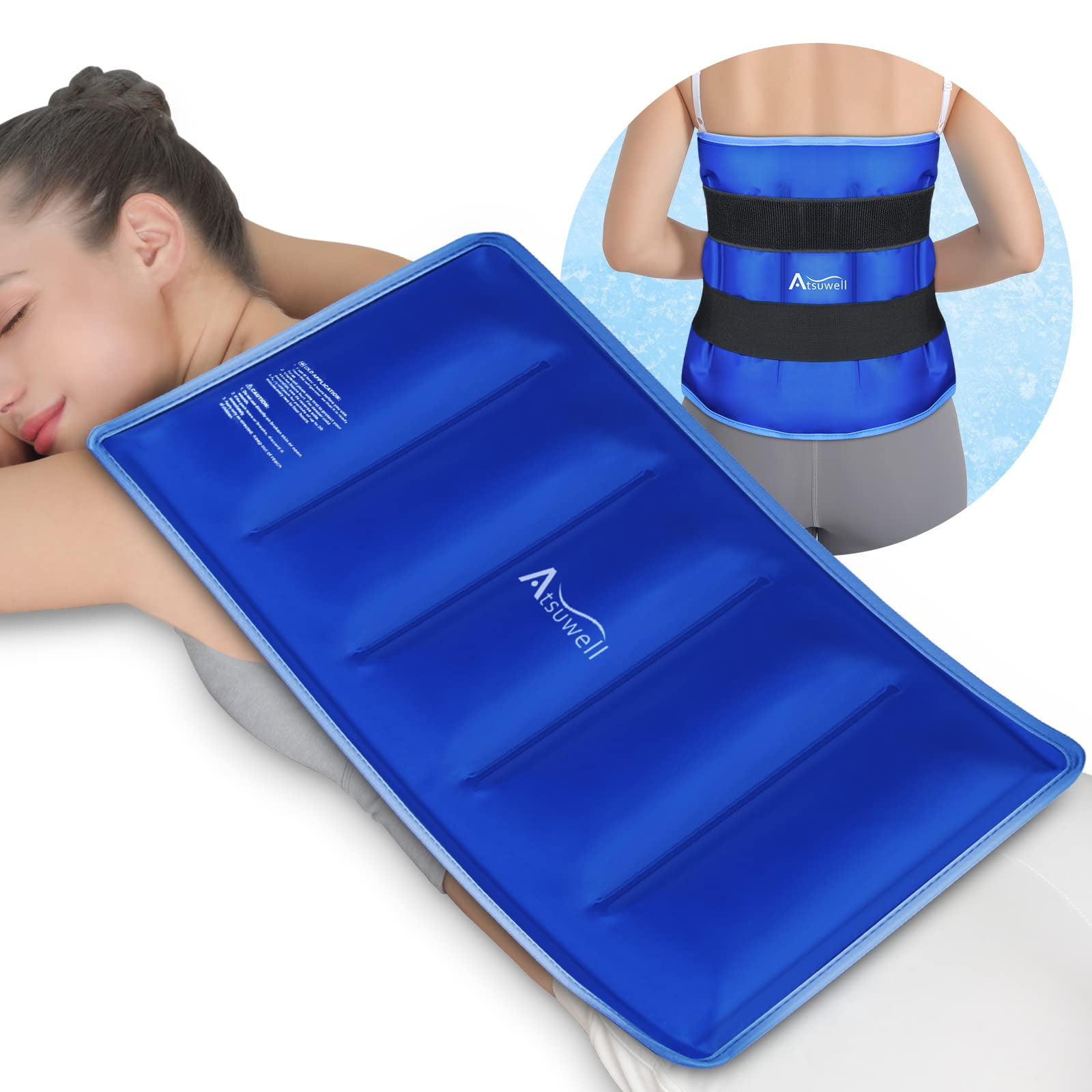 Large Ice Pack for Back Injuries Reusable, 21"x13" Gel Back Ice Packs