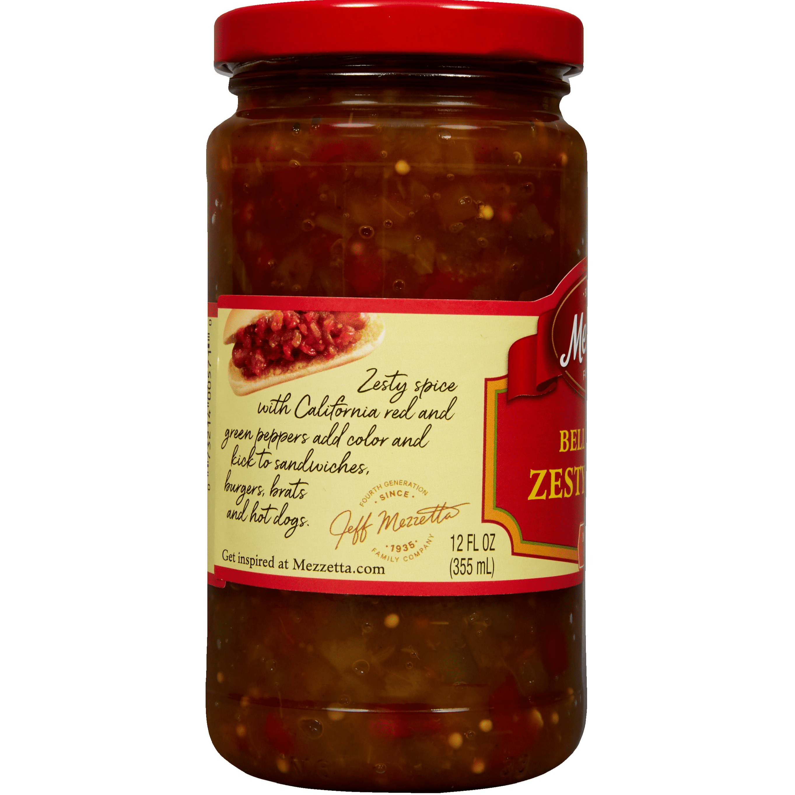 Mezzetta Bell Pepper Zesty Relish, 12 fl oz Jar, Medium Heat