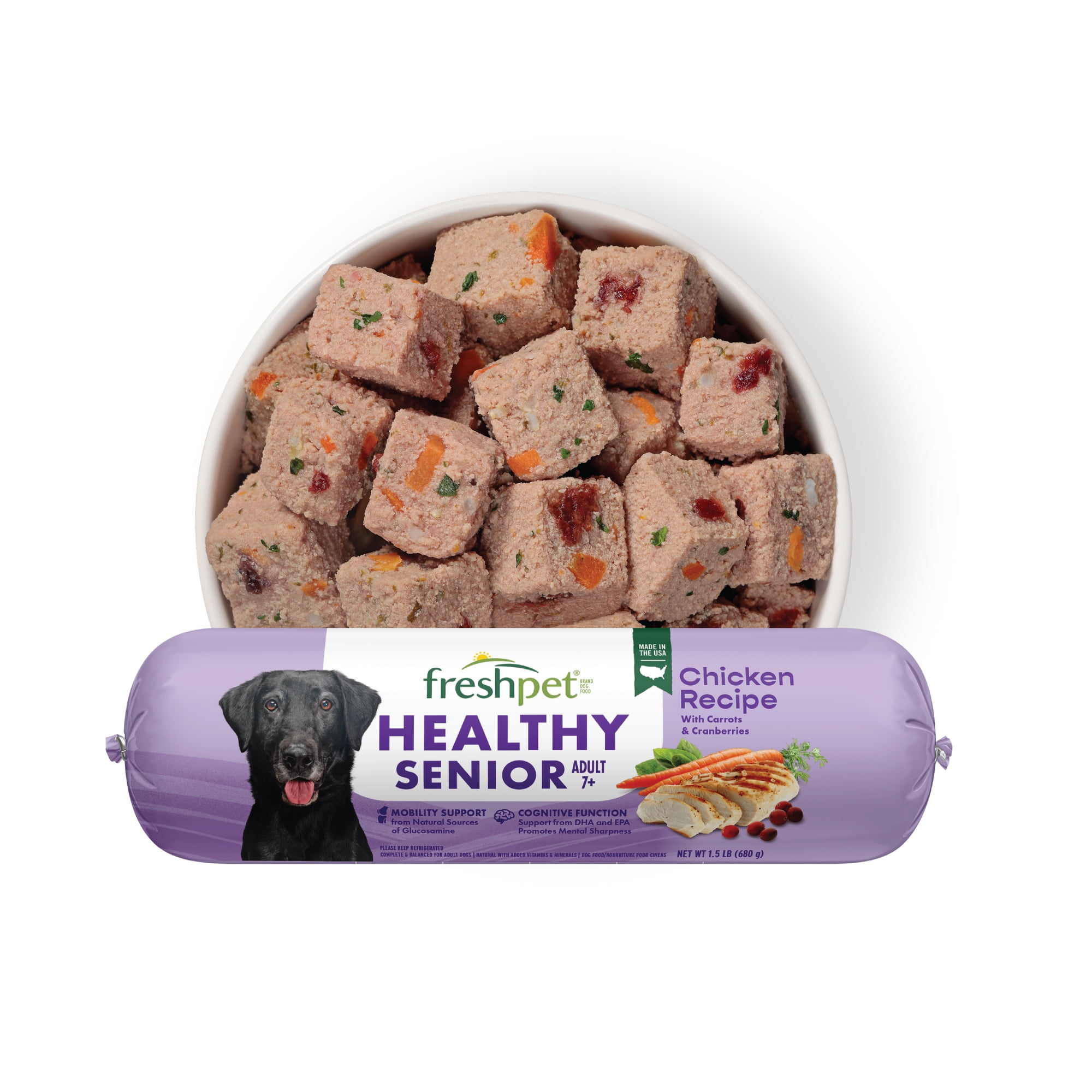 Freshpet Fresh Dog Food Senior Dog Chicken Recipe, Slice & Serve Roll, 1.5 lb.