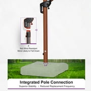PURPLE LEAF 12FT Deluxe Square Wood Grain Patio Umbrella with Base, Large Offset Cantilever Umbrella with 360° Rotation, Beige