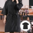 thumbnail image 3 of MasteelfCA Robe de Client de Salon Robes Cape Salon de Coiffure Coupe de Cheveux pour Clients Style Kimono (Noir), 3 of 7