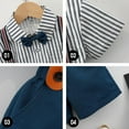 thumbnail image 7 of Toddler Boy Gentleman Outfit 4t British Summer 2 Piece Set Button Down Shirts Suspender Shorts Bowtie School Formal Clothes 5 Years, Blue, 7 of 7
