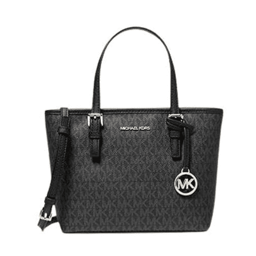 Michael Kors XS Carry All Jet Set Travel Womens Tote (BLACK SIG/GOLD ...