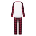 thumbnail image 3 of Family Christmas Pajamas Matching Sets Star Tree Letter Print Plaid Pajamas Sleepwear Pjs with Dog, 3 of 9