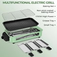 thumbnail image 4 of Indoor electric Frying Pan & Smokeless Grill, 1700W, Non-Stick Detachable Plate, Grill Net, Temperature CONTROL, Dishwasher Safe, Holiday Gift, 4 of 13