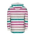 thumbnail image 5 of Craaazy Hoodies for Women Striped Printed Drawstring Long Sleeve Button V Neck Casual Shirts Gifts, 5 of 5