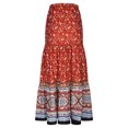 thumbnail image 5 of Edvintorg Maxi Skirts for Women Boho Skirt Fashion Women Vintage Printing Casual Loose Ruched Ruffles Elastic Waist Long Skirts Red XXL, 5 of 6