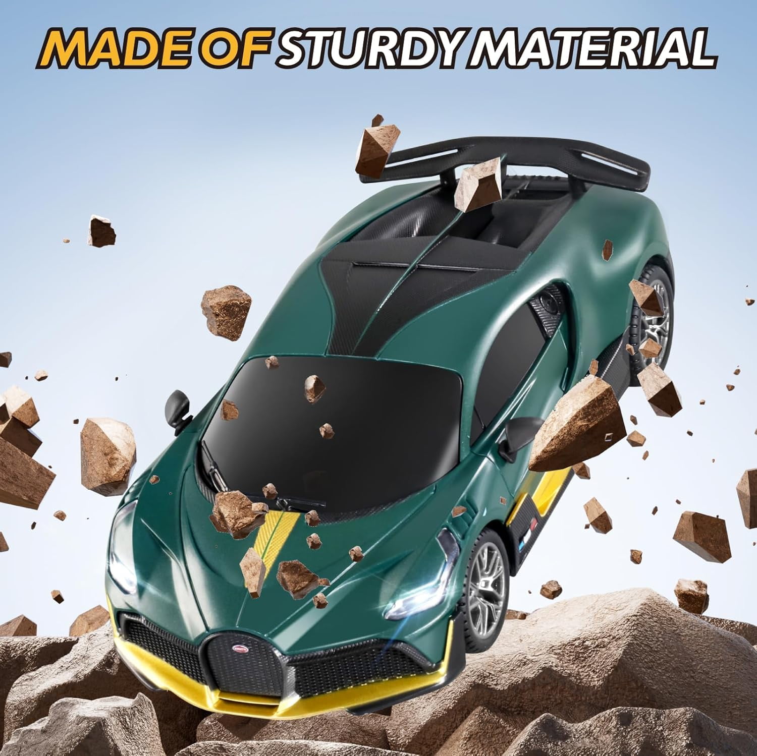 Miebely 1/24 Scale Fast RC Race Car, Bugatti Divo Model, Birthday Gift for Kids