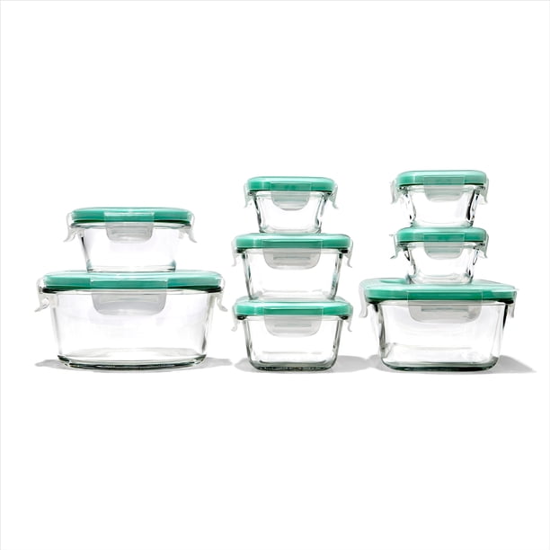 Set de contenedores OXO Good Grips Glass Smart Seal, 16 piezas