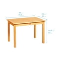 thumbnail image 2 of ECR4Kids 24in x 36in Rectangular Hardwood Table with 24in Legs and Two 14in Chairs, Honey, 2 of 9