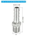 thumbnail image 2 of Uxcell 2/5" Hose Barb x 1/4" PT Thread 304 Stainless Steel Barb Hose Fittings, 2 Pack, 2 of 6
