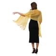 thumbnail image 2 of CHALINOS INSPIRADORES para Mujeres, Chales y Envueltos para Vestidos de Noche, Brillantes y Relucientes con Hebilla 74.8x17.7" (LxA) Amarillo (Dorado), 2 of 6