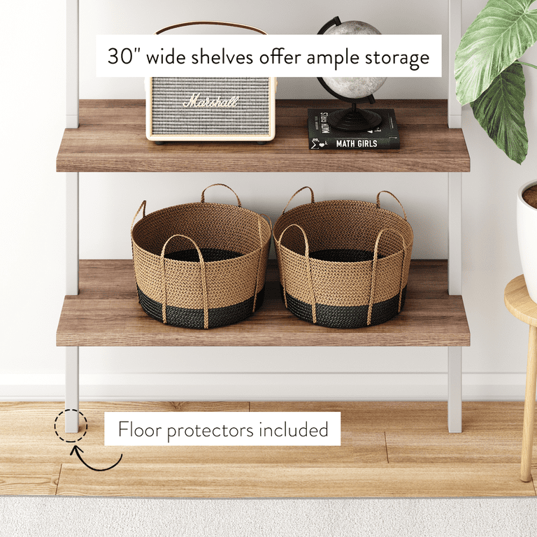 Nathan James Theo 6-Shelf Tall Bookcase Wall Mount Bookshelf