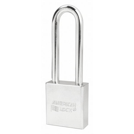 American Lock Keyed Padlock, 3/4 in,Rectangle,Silver A5202