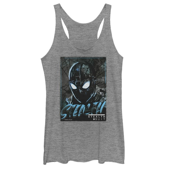 Women's Marvel Spider-Man: Far From Home Artsy Stealth  Racerback Tank Top Gray Heather Large