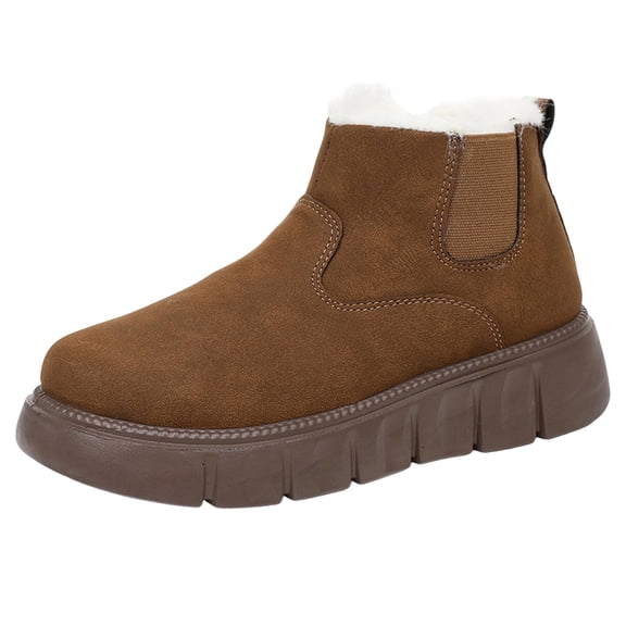 WRKEKC Womens Boots Wide Width Fleece Lined Thick Warm Winter Snow Boots Comfortable Casual Shoes for Women