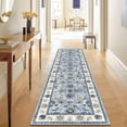thumbnail image 3 of Findosom Washable Runner Rug 2'x8' Non-slip Kitchen Runner Rug, Vintage Paisley Runner Rugs Soft Distressed Carpet Boho Runner Rug for Hallway Bedroom Laundry Entryway,Blue, 3 of 9