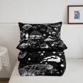 thumbnail image 5 of Homewish Goth Plant Mushrooms Queen Comforter Set,Botanical Fungi Comforter Sets Queen,Gray Black,Black Reversible,3 Pieces,1 Comforter and 2 Pillowcases, 5 of 7