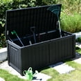thumbnail image 7 of 120 Gallon Waterproof Deck Box Patio Furniture Organization Container with Lockable Lid, Resin Outdoor Storage Box for Garden, Yard, Poolside, Black, 7 of 7