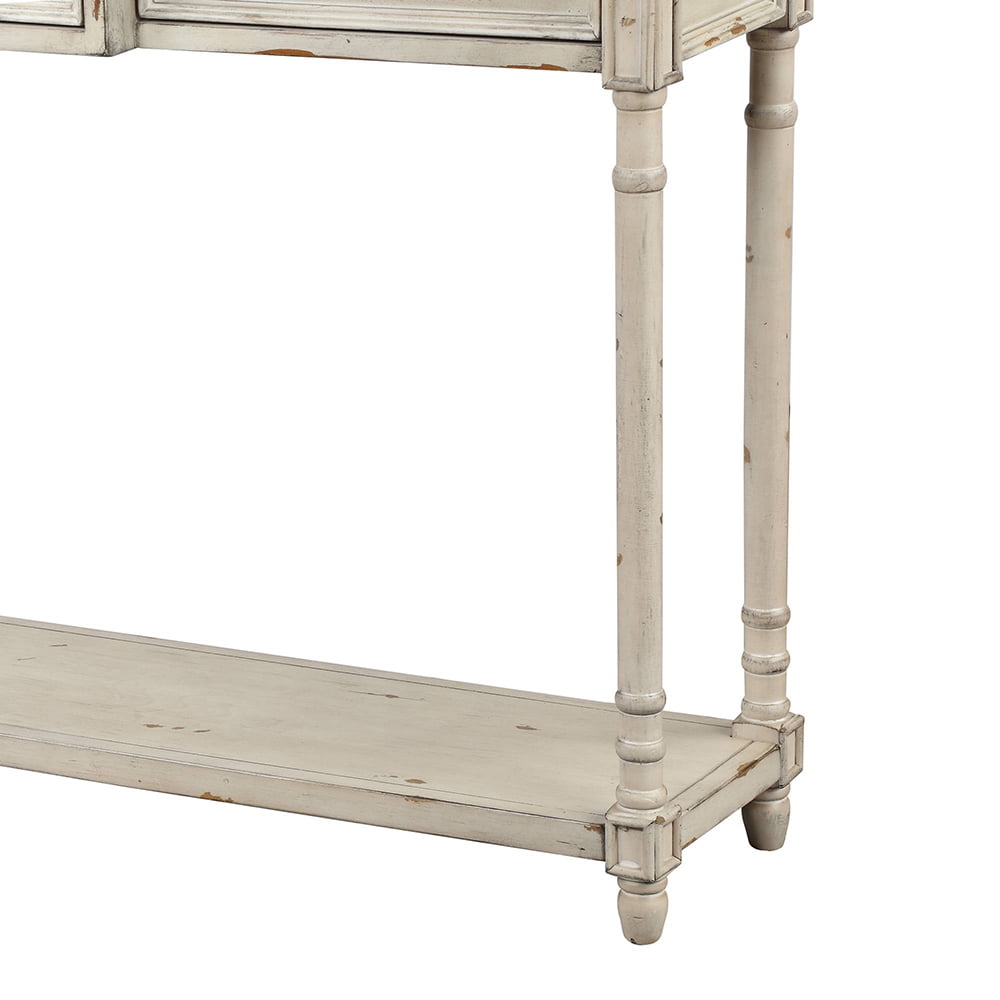 Lowestbest Exquisite Design Console Table, Luxurious Sofa Side Table with Drawers and Projecting Drawers, Beige Lowestbest Exquisite Design Console Table, Luxurious Sofa Side Table with Drawers and Projecting Drawers, Beige