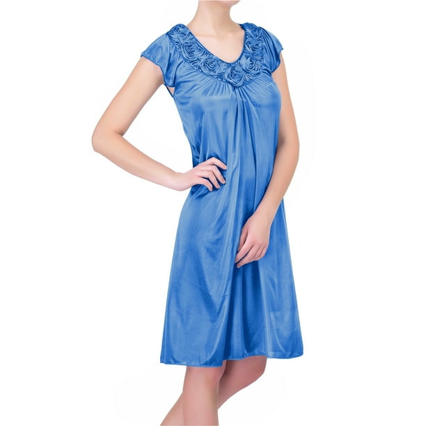 EZI Nightgowns for Women Soft & Breathable Satin Night Gowns for